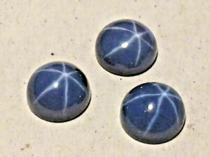 Star Sapphire Natural Rich Blue & Pink Round Cabochon  6 Rays  Loose Stones 6mm 