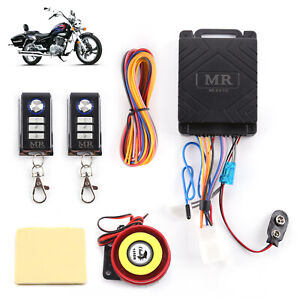 Motorcycle Motorbike Alarm System Anti-theft Immobiliser Security Remote Control