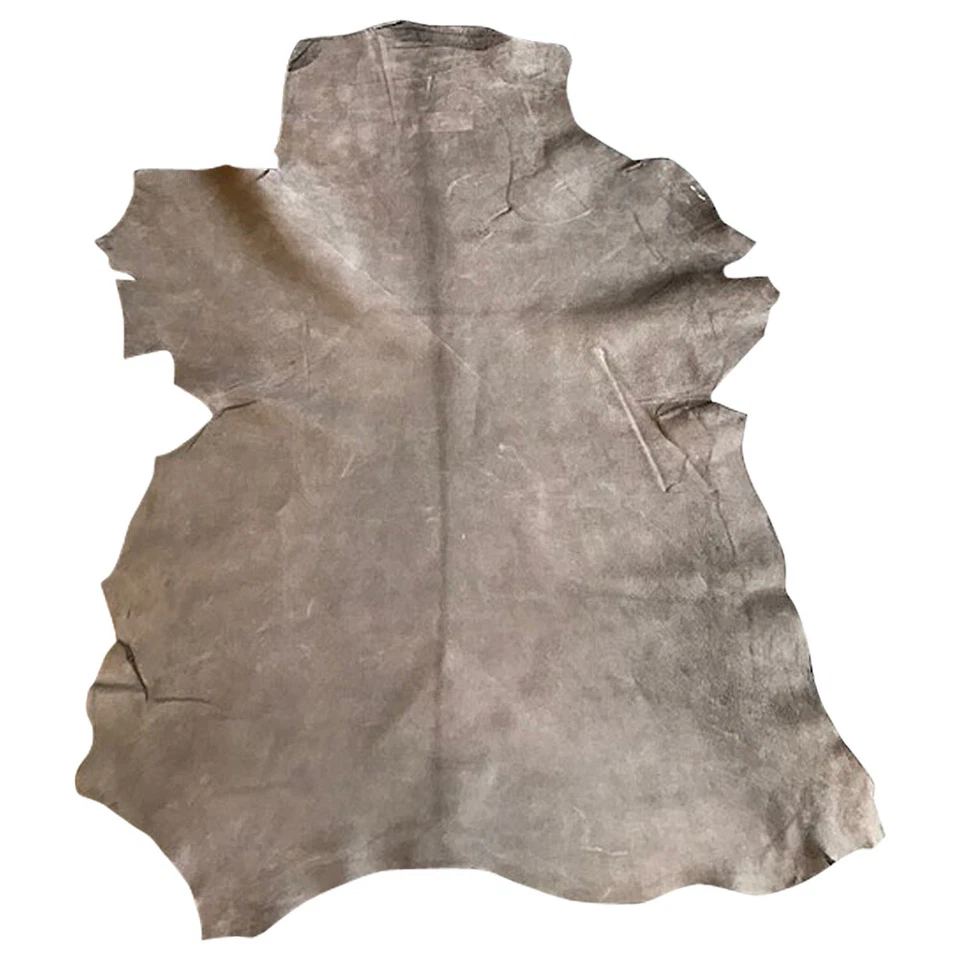 Brown Taupe Soft Leather Hides Rustic Crafters Fabric Suede Upholstery Material - Image 1 of 4