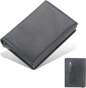Men'S Wallet, Small Wallet with RFID Protection Wallet, Slim Wallet, Men'S Black - Picture 1 of 12