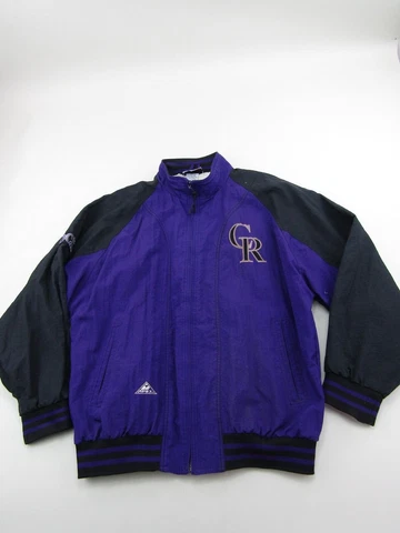 VINTAGE Colorado Rockies Jacket Mens Size XL MLB Genuine By Apex One Full Zipper Cover