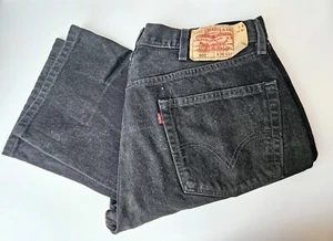 Pantalones de mezclilla vintage para hombre Levi's 501 negros con botones lengüeta roja original talla 38x34 - Imagen 1 de 7