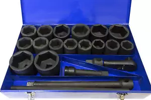Juego de 21 enchufes de impacto SAE de 1" (1-5/8"-3,1/8" L:90 mm) (JQ-1-ZT021A) - Imagen 1 de 2