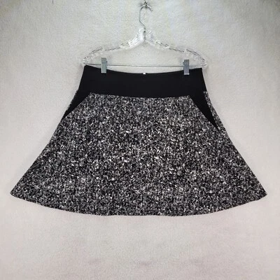 Falda para mujer Y2K Kenneth Cole talla 8 negra elástica tejida moteada clásica línea A Foto 1 de 4