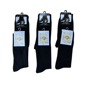 Mens Cotton Business Dress Socks Black Comfy Thin Dress Work Socks Bulk - Picture 1 of 5