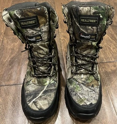 RealTree 3M Thinsulate Ultra Insulation 400grams Hunting Camo Boots Size 8 - Image 1 of 4