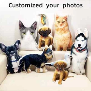 Personalized Pet Photo Pillow Custom Dog Cat Plush Cushion Birthday Gift - Picture 1 of 7