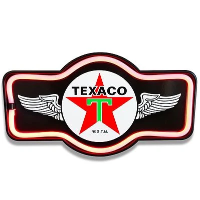 Letrero de neón LED negro Texaco con forma de carpa - bar, garaje, hombre cueva Foto 1 de 4