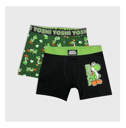 Paquete de 2 calzoncillos boxer para hombre Nintendo Super Mario Bros Yoshi & Yoshi's Egg - XLarge Foto 1 de 4