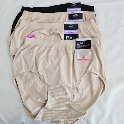 Paquete de 4 calzoncillos Bali Comfort Revolution 6/7 negros desnudos ropa interior sin costuras Foto 1 de 4