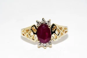 $2,300 14K Gold 1.83CT Natural No Heat African Ruby & Diamond Cocktail Ring - Picture 1 of 9