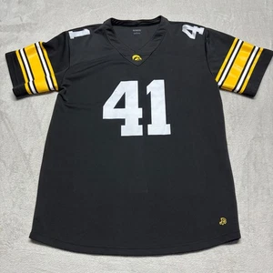 Iowa Hawkeyes Football Jersey #41 Mens Large Authentic Brand Black Gold NCAA - Picture 1 of 8