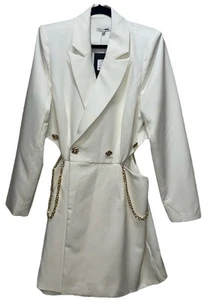 Fashion Nova Sz 1XL , Blaire Blazer Romper - Off White - Picture 1 of 4