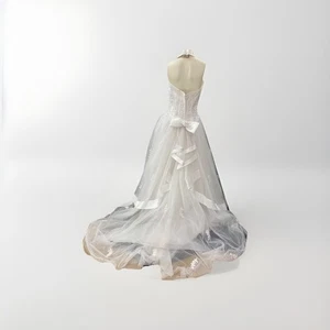 David’s Bridal Wedding Gown White Tulle Bead 2295e Michael Angelo Size 14 Nwd - Picture 1 of 16