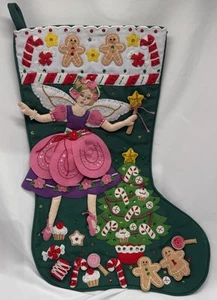 Bucilla Sugar Plum Fairy 18" Felt Christmas Stocking 85431 Completed Princess - Picture 1 of 6
