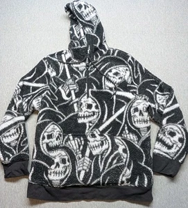 LURKING CLASS fluffy skull/grim reaper hoodie sized Medium DEADSTOCK Used - Picture 1 of 9