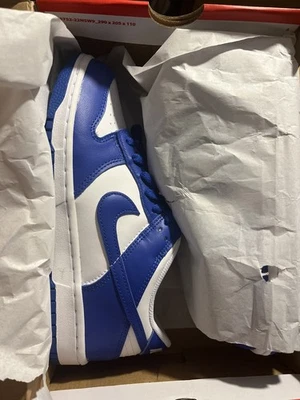 Nike Dunk Low GS FB9109-131 - White/Hyper Royal - New W/Box - 7Y/8.5W  - Image 1 of 4