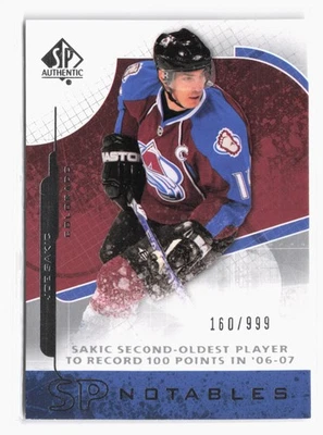 2008-09 SP Authentic #121 Joe Sakic #/999 Colorado Avalanche SP - Image 1 of 2