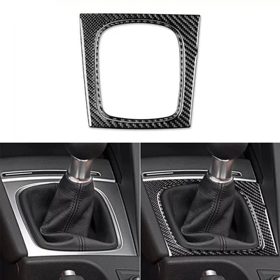 Calcomanía de marco de panel de cambio de marchas manual de fibra de carbono 2 piezas para Audi A3 S3 8P 2006-07 Foto 1 de 4