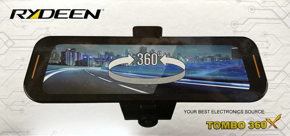 NEW Rydeen TOMBO360X, 360 Surround View Rearview Mirror w/ 4K Dash & Backup Cam - Image 1 of 1