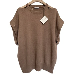 Maglione BRUNELLO CUCINELLI Cashmere Seta Ritaglio Spalla Taglia Media M - Foto 1 di 6