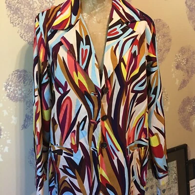 Gabardina plumero MISSONI Target a rayas multicolor longitud media botón talla M NUEVO Foto 1 de 4