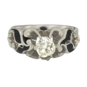 14k White Gold  0.25Ct Vintage Diamond Ring Size 3.25 (Sizable) - Bild 1 von 4