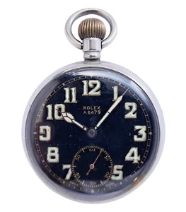 Rolex GSTP WWII Era British Military Issued Pocket Watch Black Dial - Picture 1 of 11