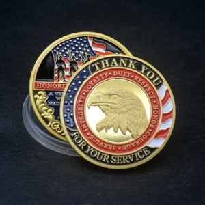 Military Thank You for Your Service Veteran Commemorative Challenge Coin Medal - Picture 1 of 9