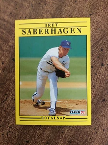 1991 Fleer #567 Bret Saberhagen, Royals    nm  ib - Picture 1 of 2