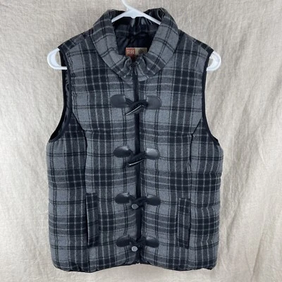 Chaleco acolchado de lana con cremallera completa y botones talla M con volantes talla M para mujer Foto 1 de 4