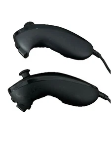 2 PACK For Wii & Wii U Console Nunchuck Wii Nunchuk Game Controller Remote Black - Picture 1 of 3