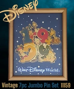 DISNEY JUMBO PINS 11159 FRAMED SET - WDW 1999 CONVENTION COMMEMORATIVE MICKEY - Picture 1 of 6