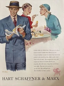1949 Vintage Hart Schaffner Marx print ad. Post world war II clothing - Picture 1 of 1