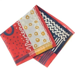 VIVIENNE WESTWOOD Women Red Patterned Scarf 44x44cm Limited Edition New - Picture 1 of 7