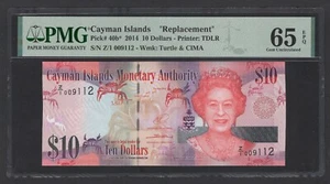 Cayman Islands 10 Dollars 2014 P40b* "Replacement" Uncirculated Grade 65 - Picture 1 of 2