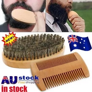 Boar Bristle Beard Brush & Wooden Comb Kit Beard Care Kit l Beard Grooming Kit # - Picture 1 of 11