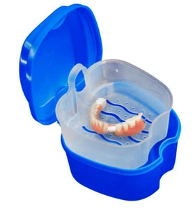 Plastic Tooth Holder False Teeth Storage Box with Hanging Net Denture Box Case - Picture 1 of 5