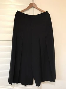 Ralph Lauren tailored pleat black wide leg culotte pants US 10 UK 14 RN41318 - Bild 1 von 8