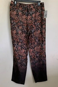 Zozo Womens Pants Brick Multi Tapered Leg Pockets Hook Zip Button Hook Sz 6 NEW - Picture 1 of 9