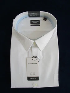 Van Heusen Men's Classic Fit White Dobby Business Shirt Size 50/4XL - Picture 1 of 3