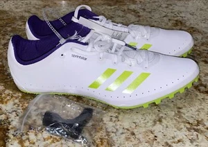 ADIDAS SprintStar White Lime Green Purple Track Spikes Shoes NEW Mens Sz 13 - Picture 1 of 7
