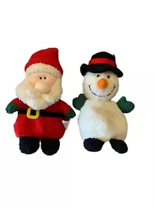 Russ 6 Zoll Plüsch Schneemann und Weihnachtsmann Top Zustand - Bild 1 von 7