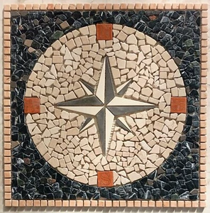 ROSONE MOSAICO ANTICA ROMA su rete per interni ed esterni 90x90x1 cm COD. RUDLXX - Foto 1 di 5