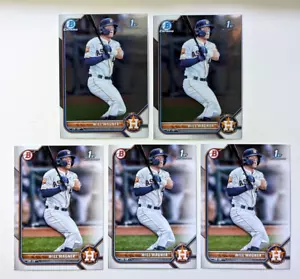 Will Wagner LOT (5) 2022 Bowman 1st - 2 Chrome, 3 Paper ROOKIE RC - Bild 1 von 4