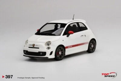 TopSpeed 1/18 Fiat ABARTH 595 GARA WHITE Resin Scale Model Car - Image 1 of 4
