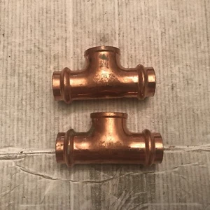 Lot of 2 Mueller Press 3/4 PF 01538 PxPxFPT Copper Press Reducing Tee Fitting - Picture 1 of 4
