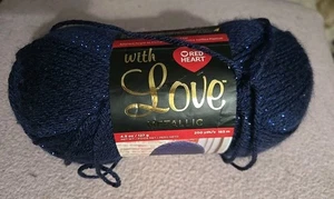 Red Heart With Love Metallic Garn Royal Garn marine dunkelblau Glitzer Acryl - Bild 1 von 5