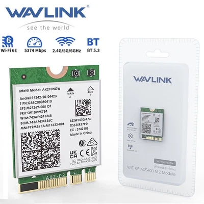 5400Mbps M.2 WIFI Card Network Card Wireless WiFi 6E Intel AX210 BT5.3 Adapter - image 1 of 4