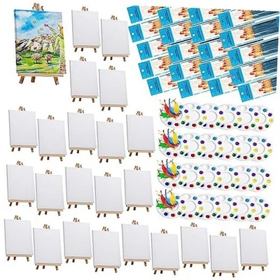 Juego de 312 piezas de tablas de lona con caballete de 8 x 10 pulgadas con caballetes de madera,  Foto 1 de 4